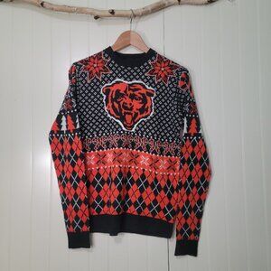 Chicago Bears NFL Men’s Sm Fair Isle Crewneck Ugly Christmas Sweater FOCO